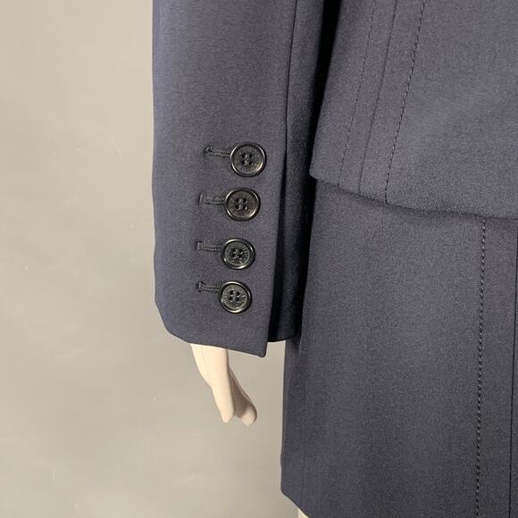 FUTURE OZBEK Size 4 Navy Polyamide Blend Single Breasted Blazer Mini Skirt Set - Picture 6 of 12
